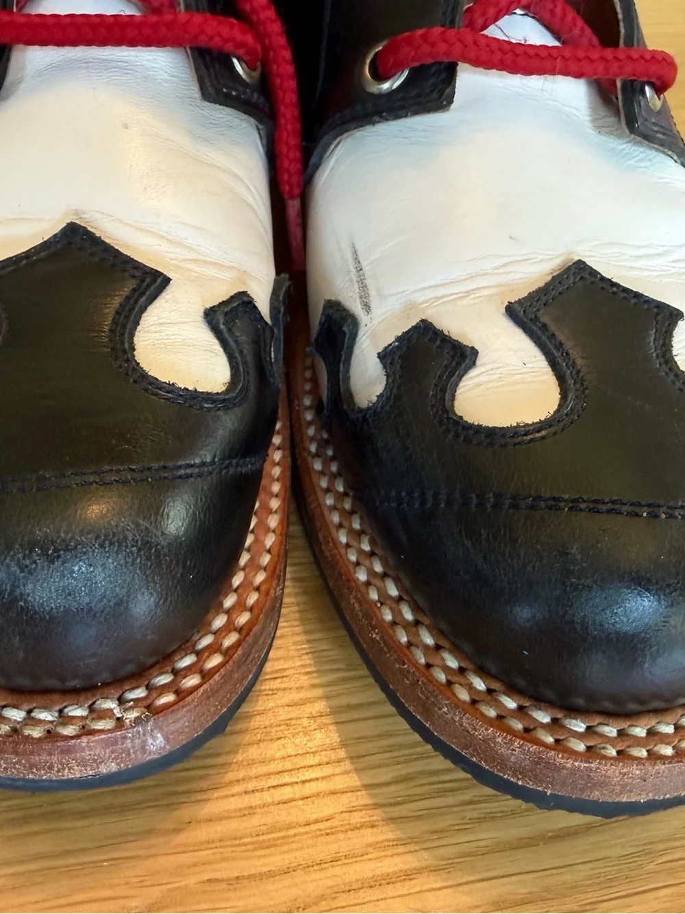 John Fluevog x Danielson Lace-Up Black White Sz 8